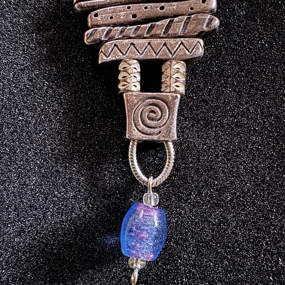 Vintage Unique Necklace with Moving Parts- Murano Glass Bead - Picture 3 of 5